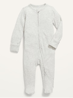 Ribbed 2-Way-Zip Sleep & Play Footed One-Piece for Baby