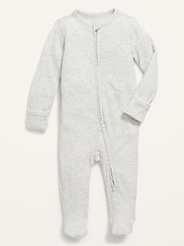 Image number 1 showing, Unisex Sleep & Play Rib-Knit Footed One-Piece for Baby