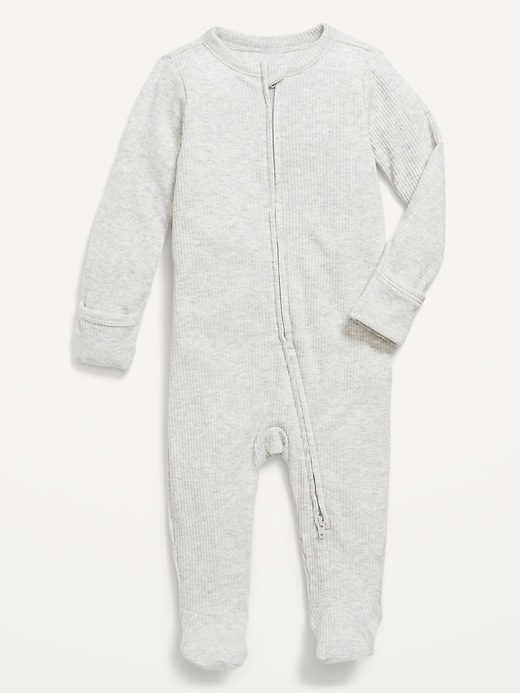 View large product image 1 of 2. Unisex Sleep & Play Rib-Knit Footed One-Piece for Baby