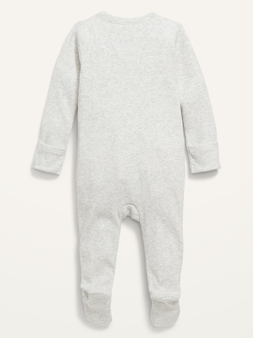 View large product image 2 of 2. Unisex Sleep & Play Rib-Knit Footed One-Piece for Baby