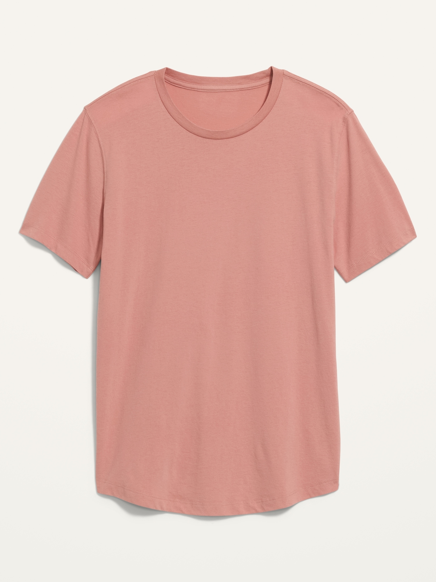 Pink Crew Shirt, Men's Curved Hem T-Shirt