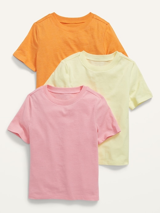 View large product image 1 of 1. Unisex Crew-Neck T-Shirt 3-Pack for Toddler