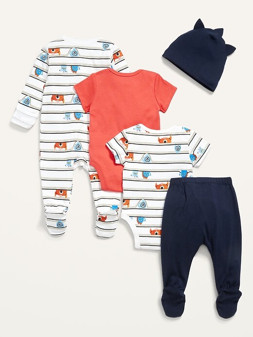 View large product image 2 of 2. Unisex Soft-Knit 5-Piece Layette Set for Baby