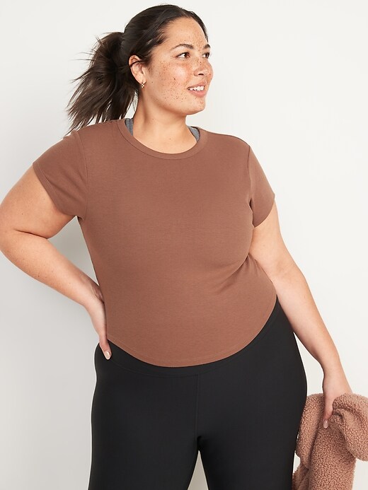 Image number 7 showing, Short-Sleeve UltraLite Rib Cropped T-Shirt for Women
