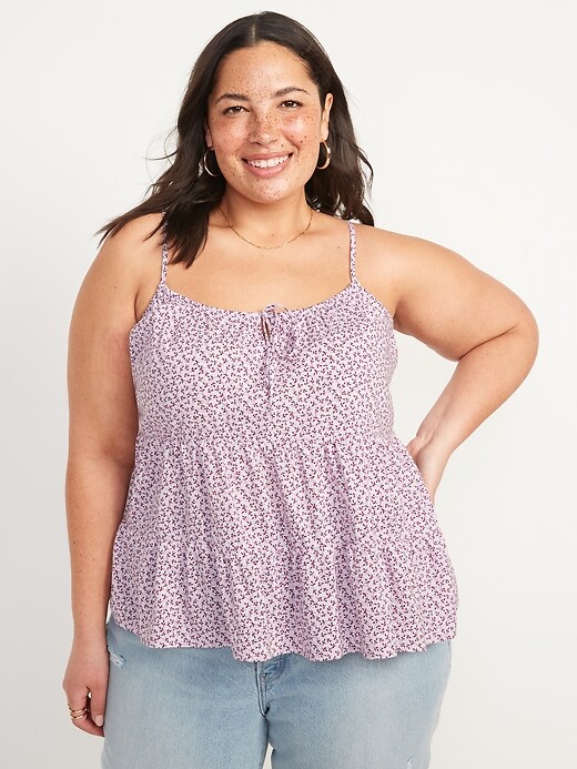 Image number 7 showing, Sleeveless Tiered Floral-Print Cami Swing Blouse