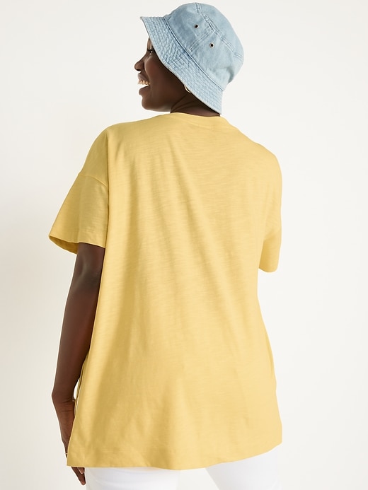 Image number 2 showing, Short-Sleeve Vintage Slub-Knit Tunic T-Shirt for Women
