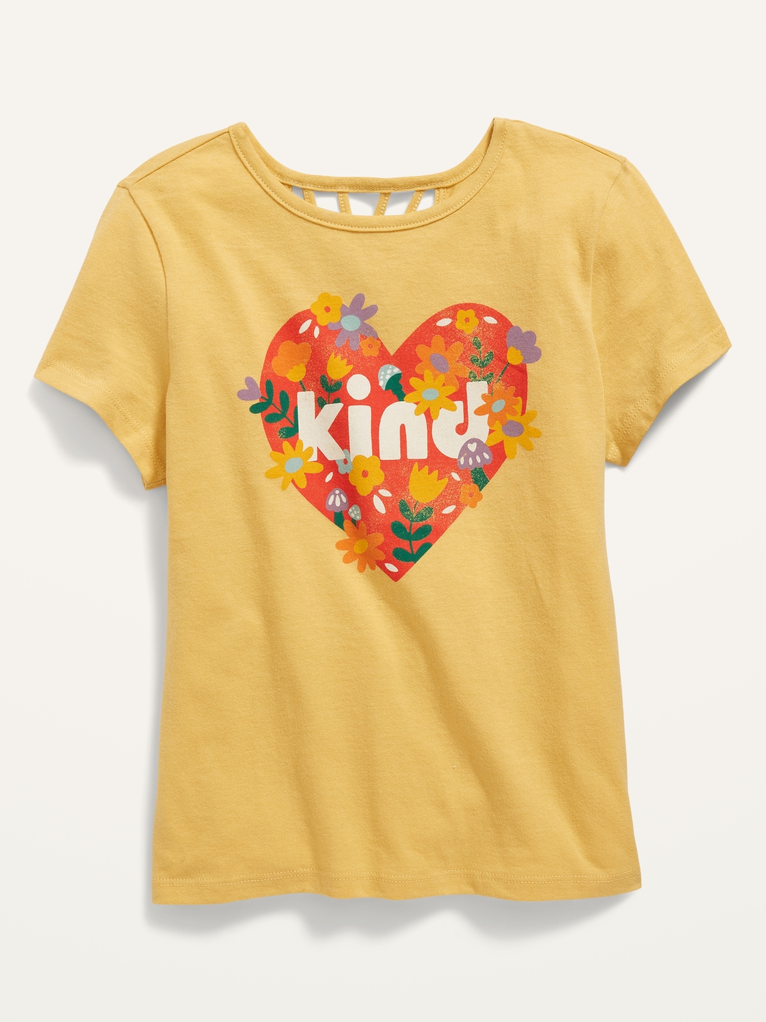 ShortSleeve LatticeBack Graphic TShirt for Girls Old Navy