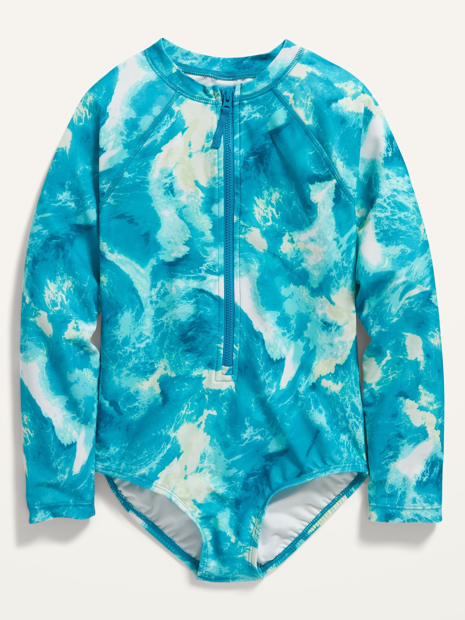 ZipFront Rashguard OnePiece Swimsuit for Girls Old Navy