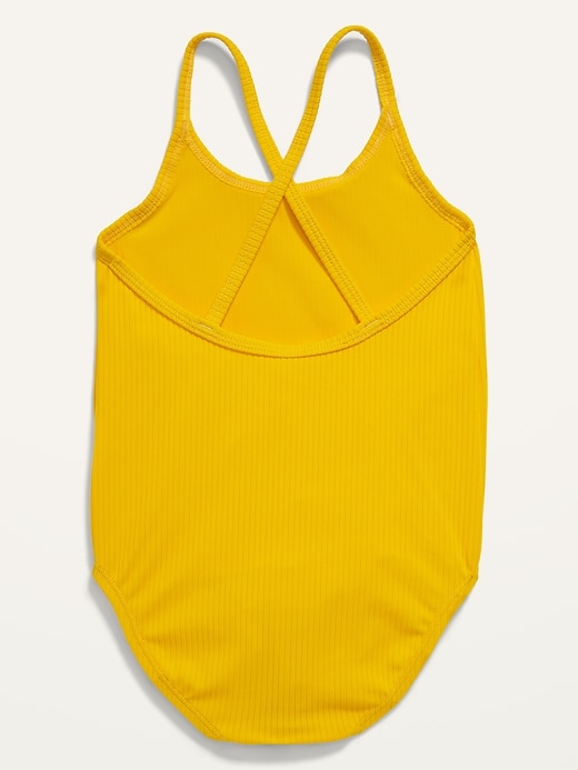 View large product image 2 of 2. Solid Rib-Knit One-Piece Swimsuit for Toddler Girls