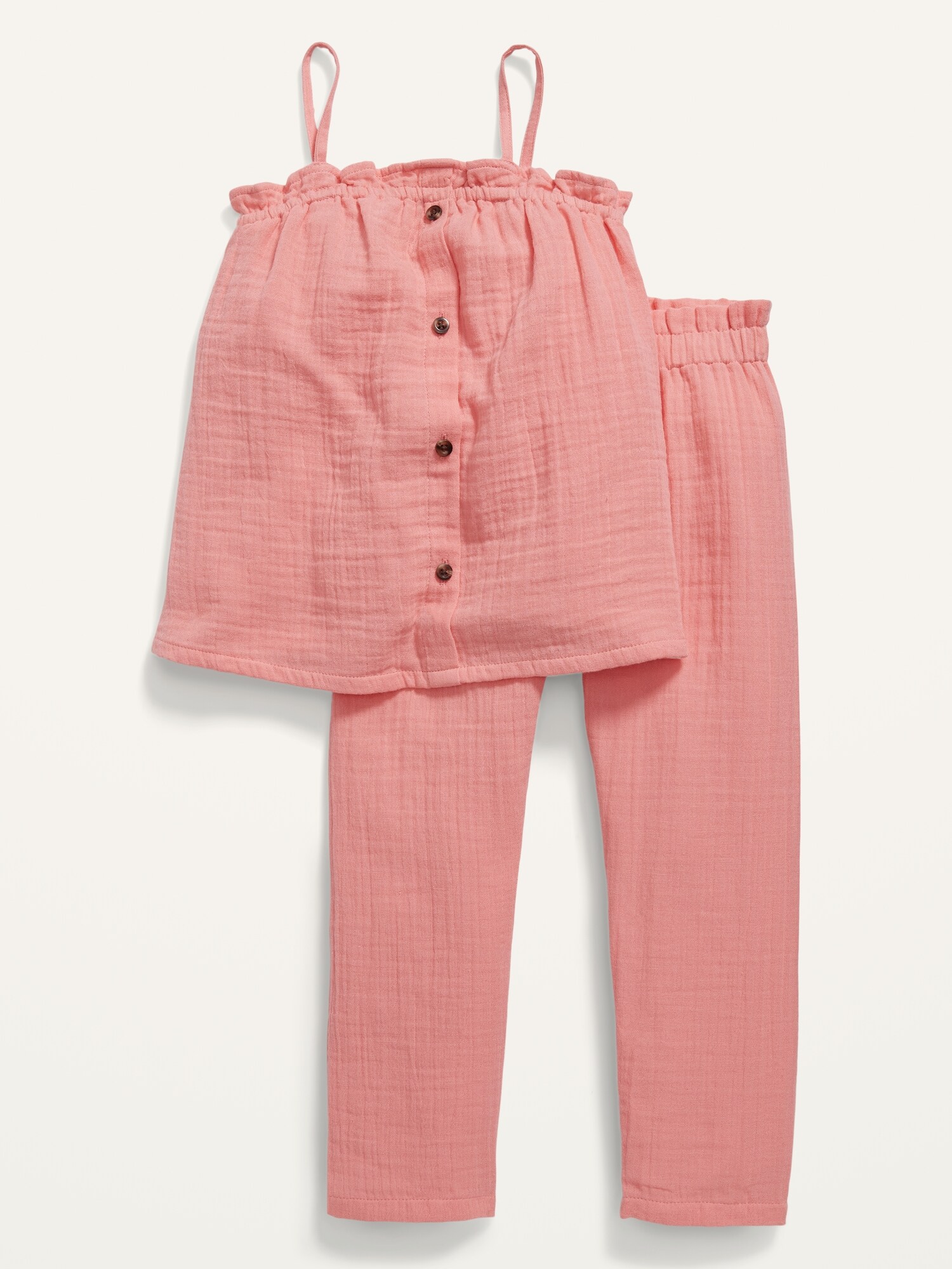 Button-Front Cami Swing Top and Pants 
