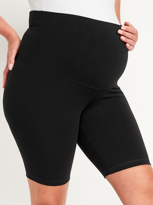 Image number 4 showing, Maternity Rollover-Waist PowerChill Biker Shorts -- 8-inch inseam