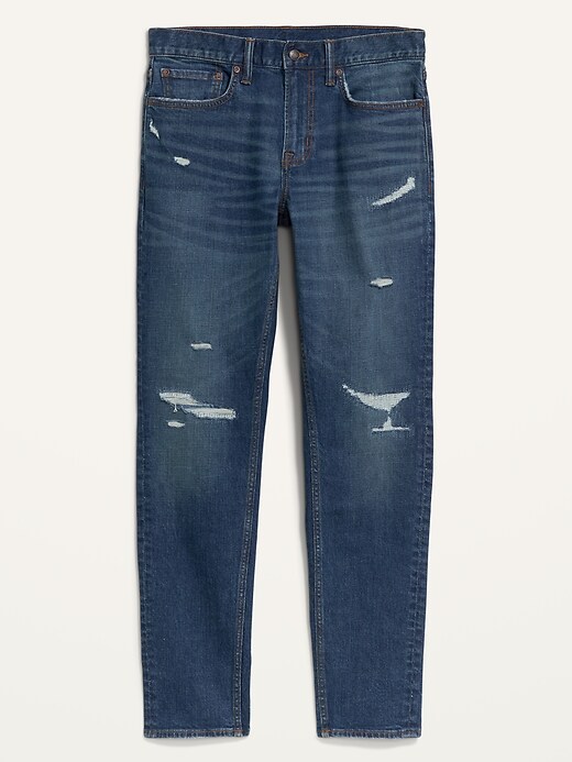 Image number 4 showing, Relaxed Slim Taper Built-In Flex Ripped Jeans
