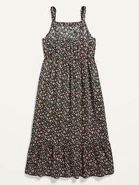 Sleeveless Floral-Print Fit & Flare Midi Dress for Girls