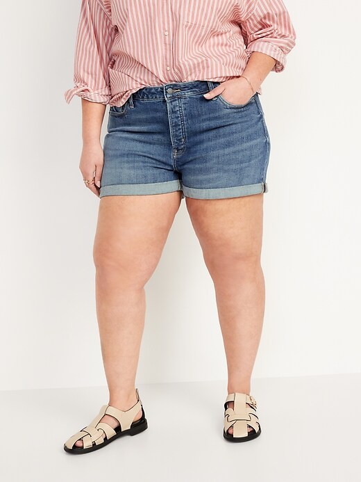 Image number 7 showing, High-Waisted Button-Fly OG Straight Jean Shorts -- 3-inch inseam