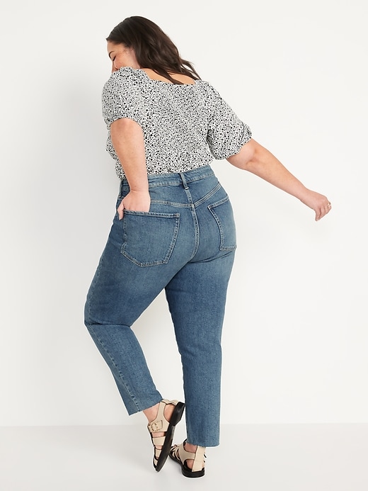 Image number 8 showing, High-Waisted Button-Fly OG Straight Cut-Off Jeans for Women