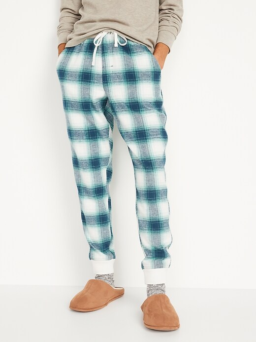 View large product image 1 of 1. Matching Plaid Flannel Jogger Pajama Pants
