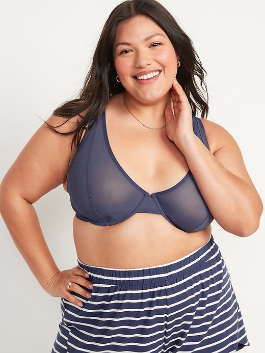 Image number 7 showing, Mesh Unlined Underwire Plunge Bra