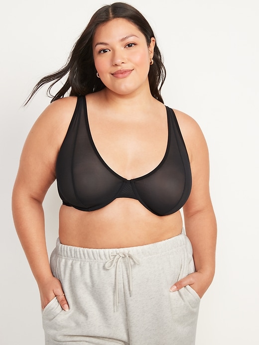 Image number 6 showing, Mesh Unlined Underwire Plunge Bra