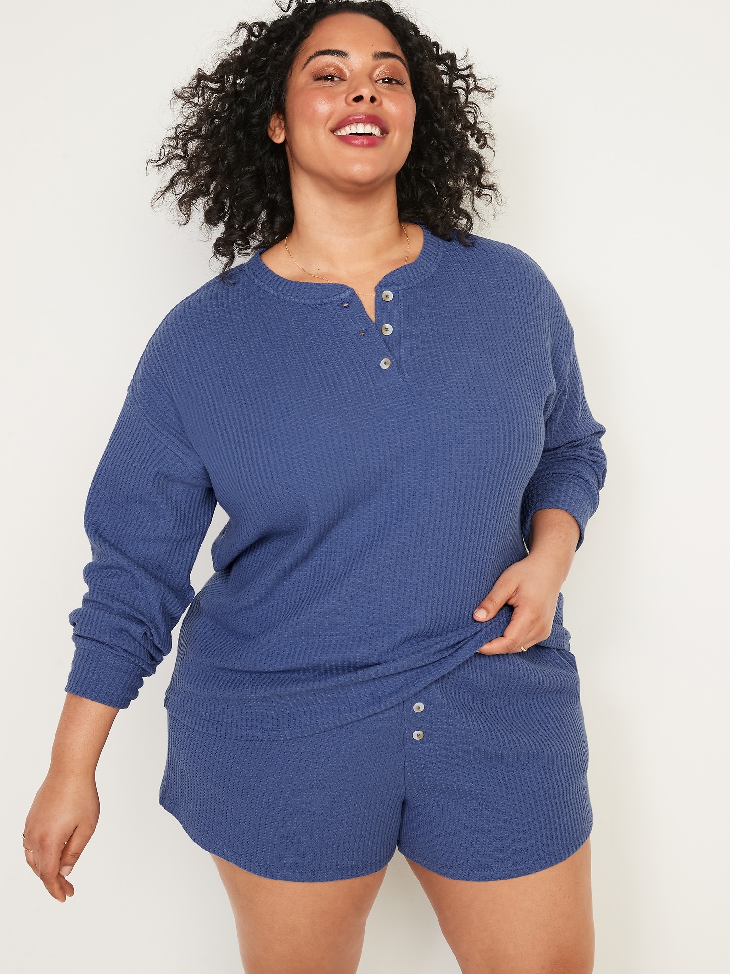 Thermal Henley Pajama Tunic Top Old Navy