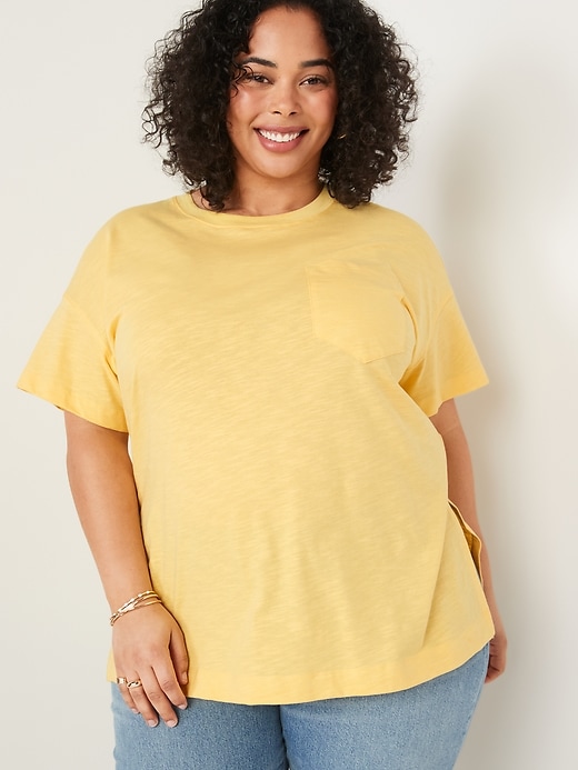 Image number 5 showing, Short-Sleeve Vintage Slub-Knit Tunic T-Shirt for Women