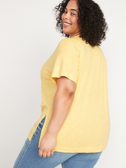 Image number 6 showing, Short-Sleeve Vintage Slub-Knit Tunic T-Shirt for Women