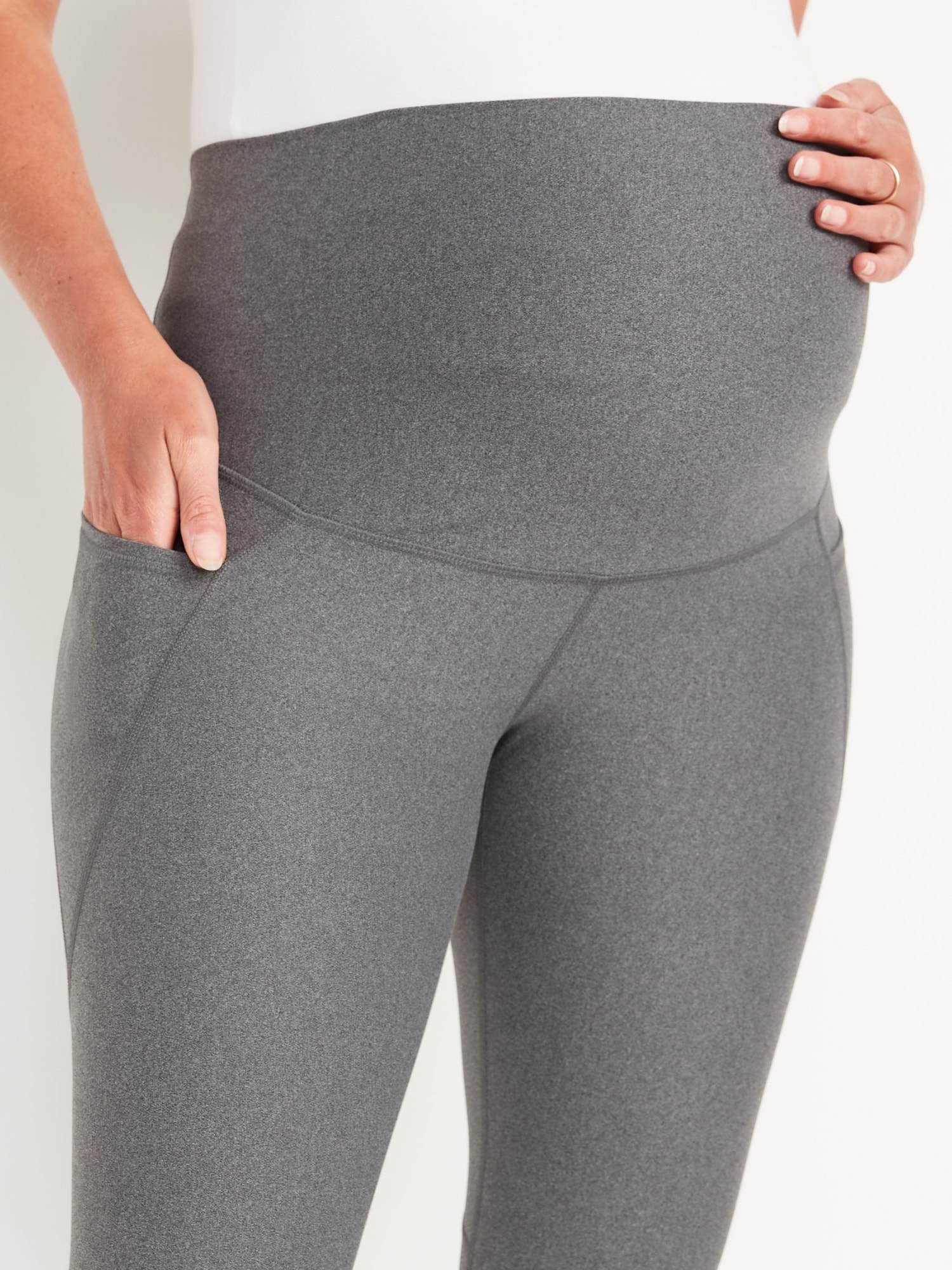 New Old Navy Active Maternity Go Dry Charcoal Gray Leggings High