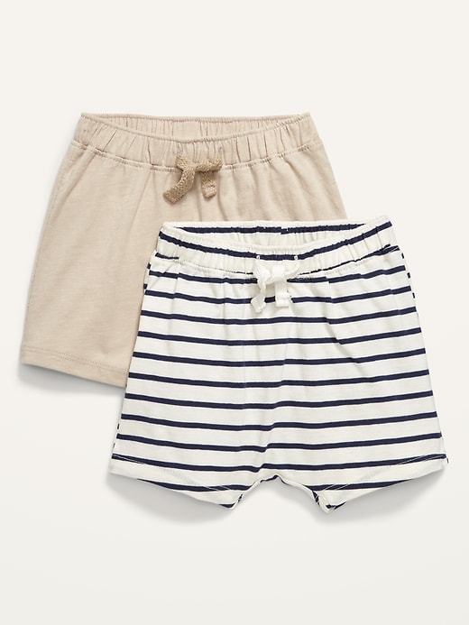 View large product image 1 of 2. Unisex 2-Pack U-Shaped Jersey-Knit Shorts for Baby