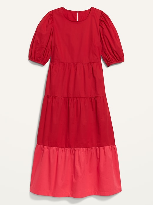 Image number 4 showing, Tiered Two-Tone All-Day Midi Swing Dress