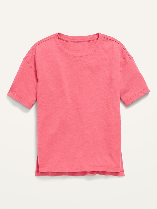 View large product image 2 of 3. Slub-Knit Drop-Shoulder Tunic T-Shirt for Girls