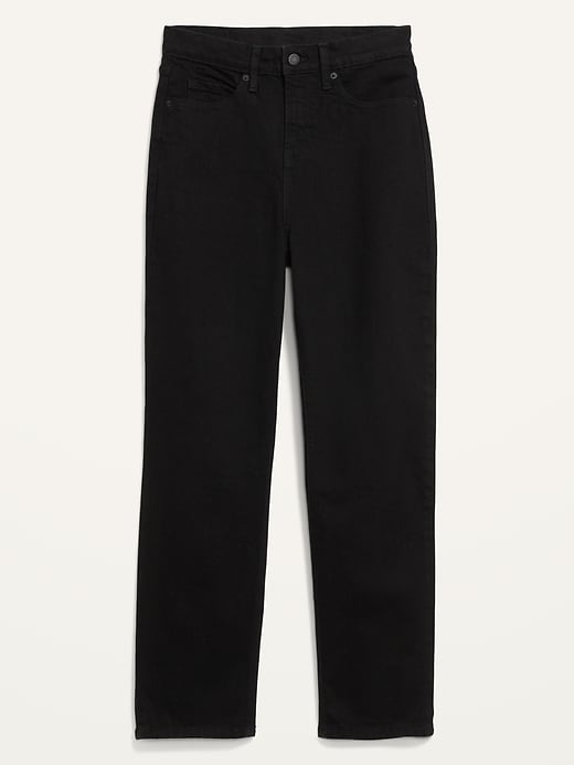 Image number 4 showing, Extra High-Waisted Sky-Hi Straight Black Jeans for Women