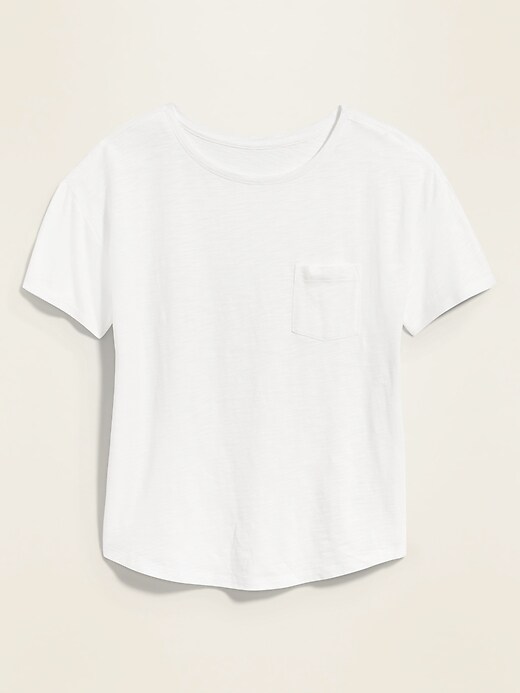 Image number 3 showing, Loose Slub-Knit Easy Pocket T-Shirt for Women