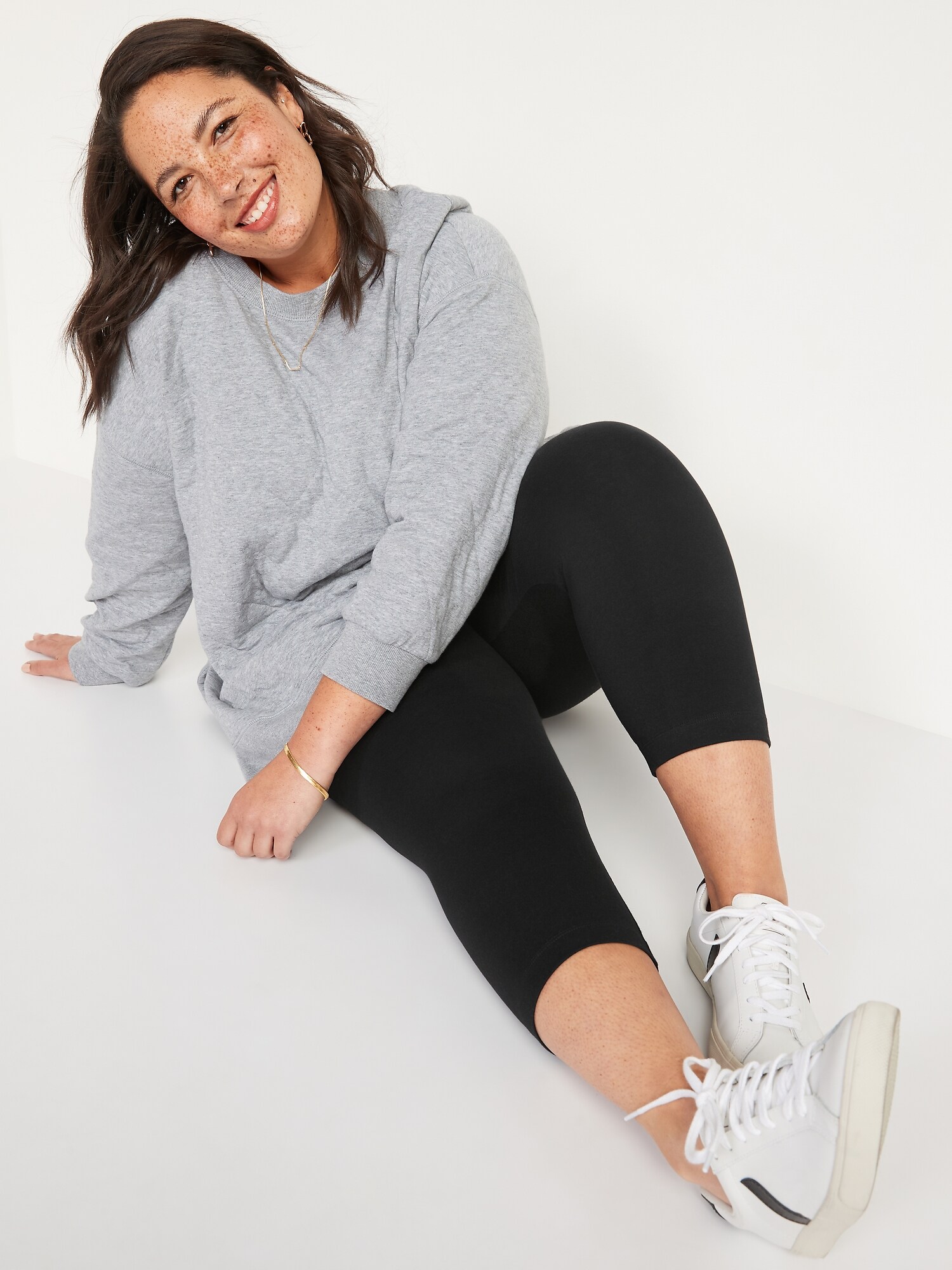 Женские леггинсы Old Navy High-Waisted Fashion Layering Cropped Legging, цвет: Чёрный — фото 3