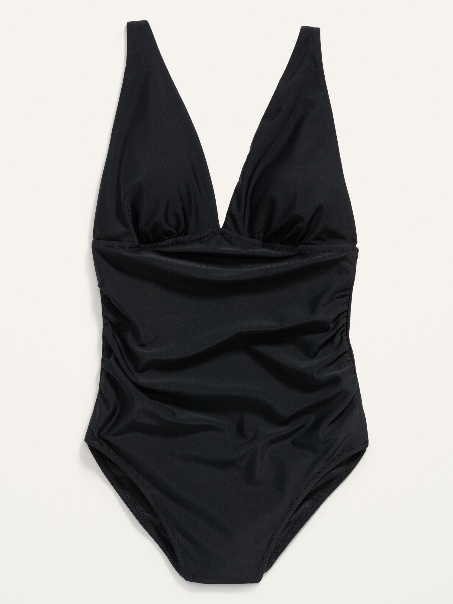 Ruched Deep V-Neck One-Piece Swimsuit for Women | Old Navy