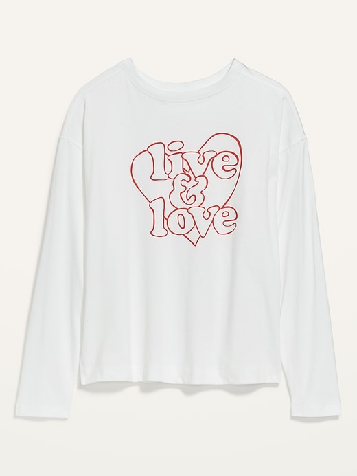 Image number 4 showing, Loose Vintage Long-Sleeve Graphic Easy T-Shirt for Women