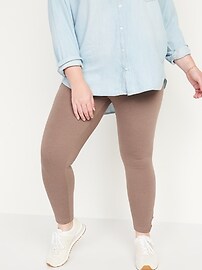 View large product image 7 of 8. High-Waisted Lattice-Hem Ankle Leggings For Women