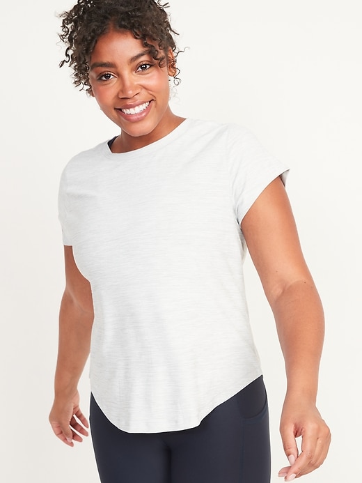 Image number 2 showing, Short-Sleeve Breathe ON Slub-Knit Basic T-Shirt 3-Pack for Women
