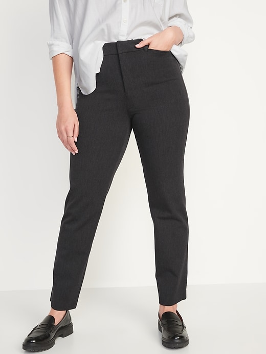 Image number 1 showing, High-Waisted Pixie Straight-Leg Ankle Pants for Women