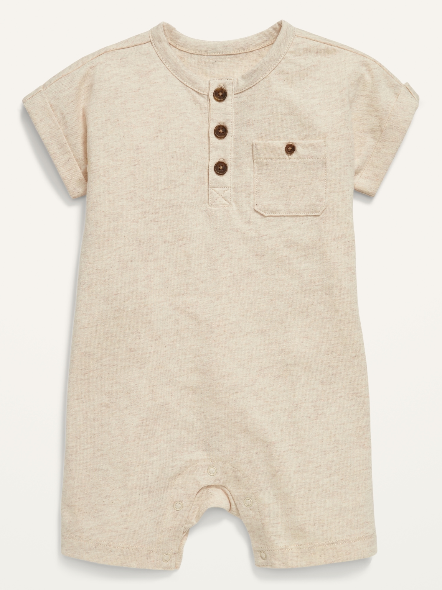 ShortSleeve Henley Romper for Baby Old Navy