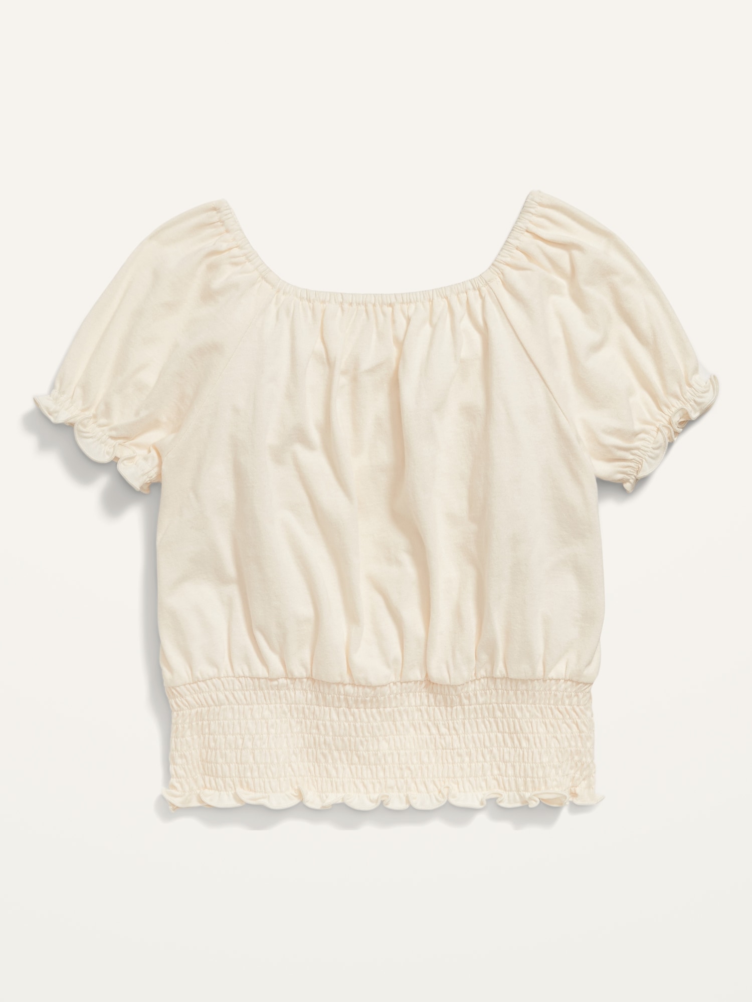 Short Puff-Sleeve Smocked Top for Girls | Old Navy