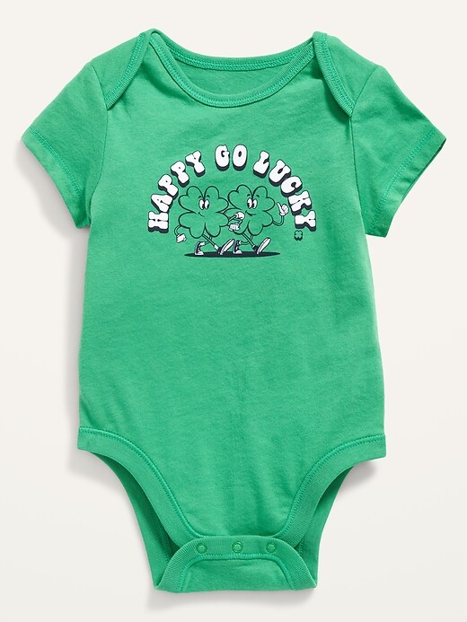 View large product image 1 of 2. Unisex Matching Graphic Short-Sleeve Bodysuit for Baby