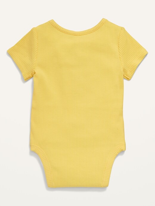 View large product image 2 of 2. Unisex Rib-Knit Henley Bodysuit for Baby