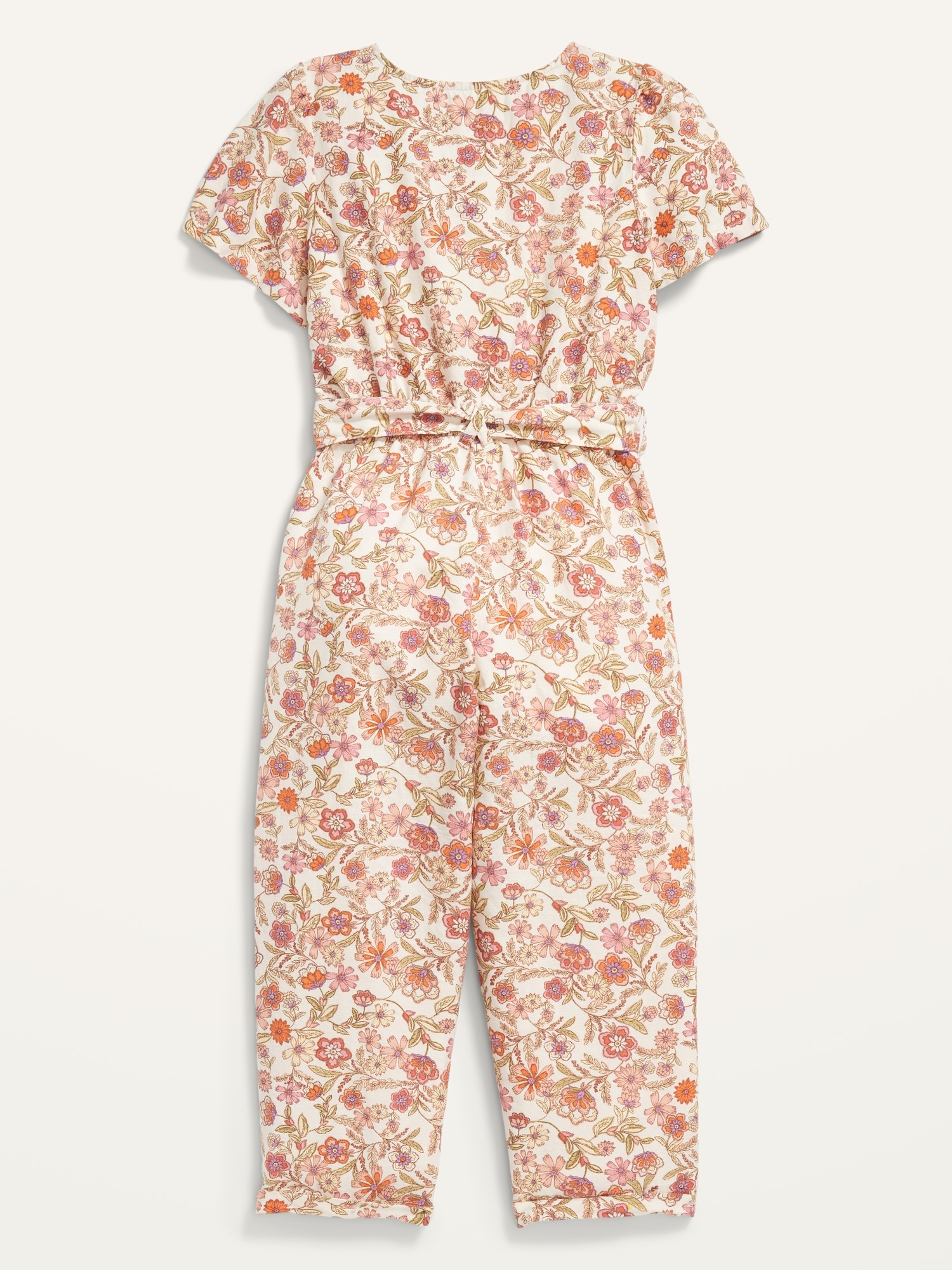 ShortSleeve ButtonFront FloralPrint Jumpsuit for Girls Old Navy