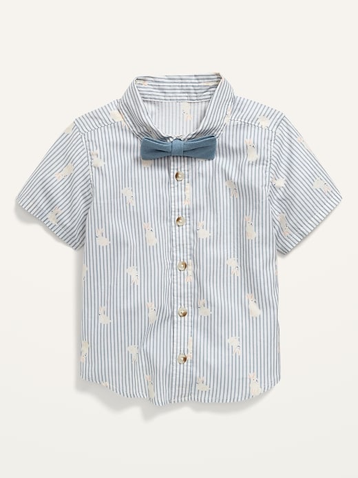 Old Navy Short-Sleeve Printed Shirt & Bow-Tie Set for Toddler Boys. 1