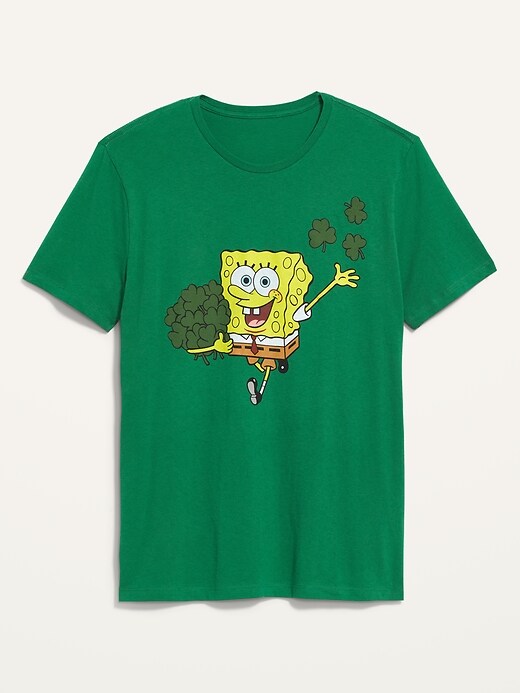 Old Navy SpongeBob SquarePants&#153 Gender-Neutral St. Patrick's Day T-Shirt for Adults. 1