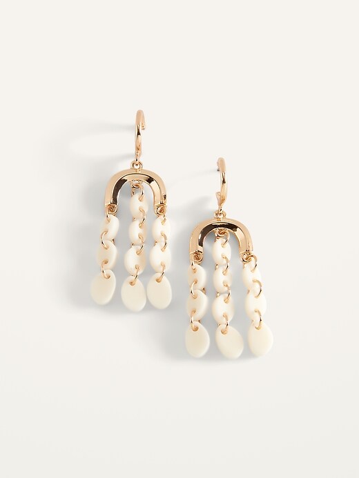 Old Navy Gold-Toned Beaded-Drop Earrings for Women. 1