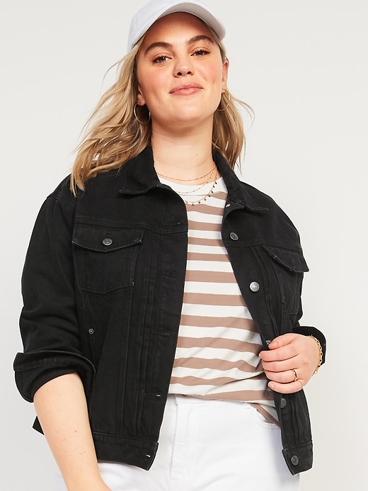 Old Navy Black-Wash Classic Jean Jacket for Women. 1