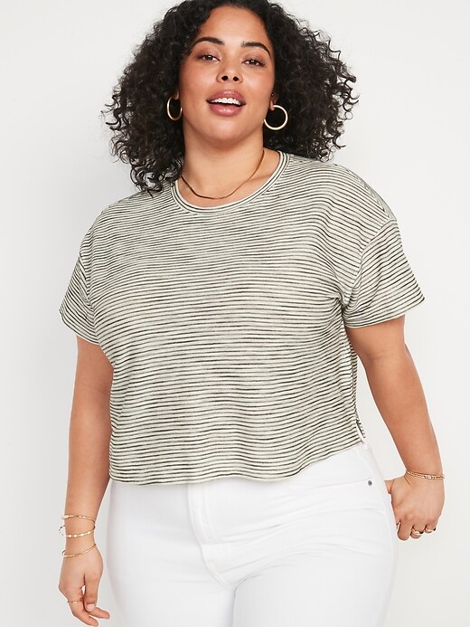 Image number 7 showing, Short-Sleeve Oversized Stripe T-Shirt for Women