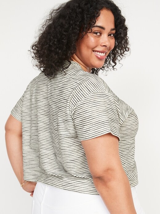 Image number 8 showing, Short-Sleeve Oversized Stripe T-Shirt for Women