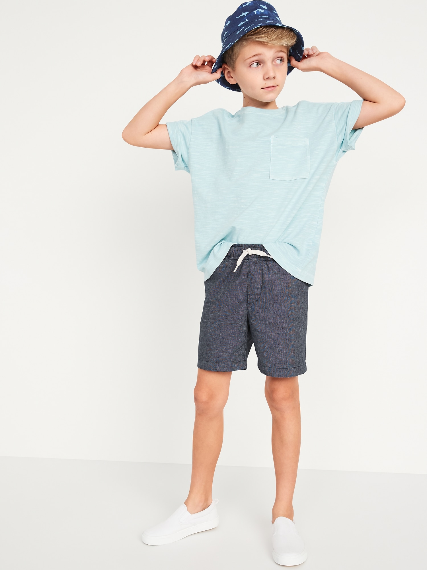 Old Navy - Built-In Flex Straight Twill Jogger Shorts for Boys (At Knee)  blue