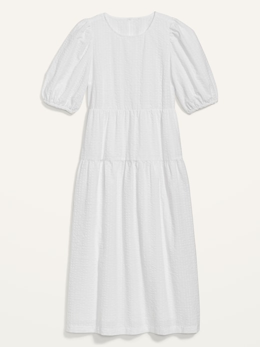 Image number 4 showing, Tiered Puff-Sleeve All-Day Midi Swing Dress for Women